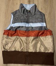 Vintage Ocean Pacific Op Puffer Vest Boys XL 15/17 Multi Striped Full Zip 90s