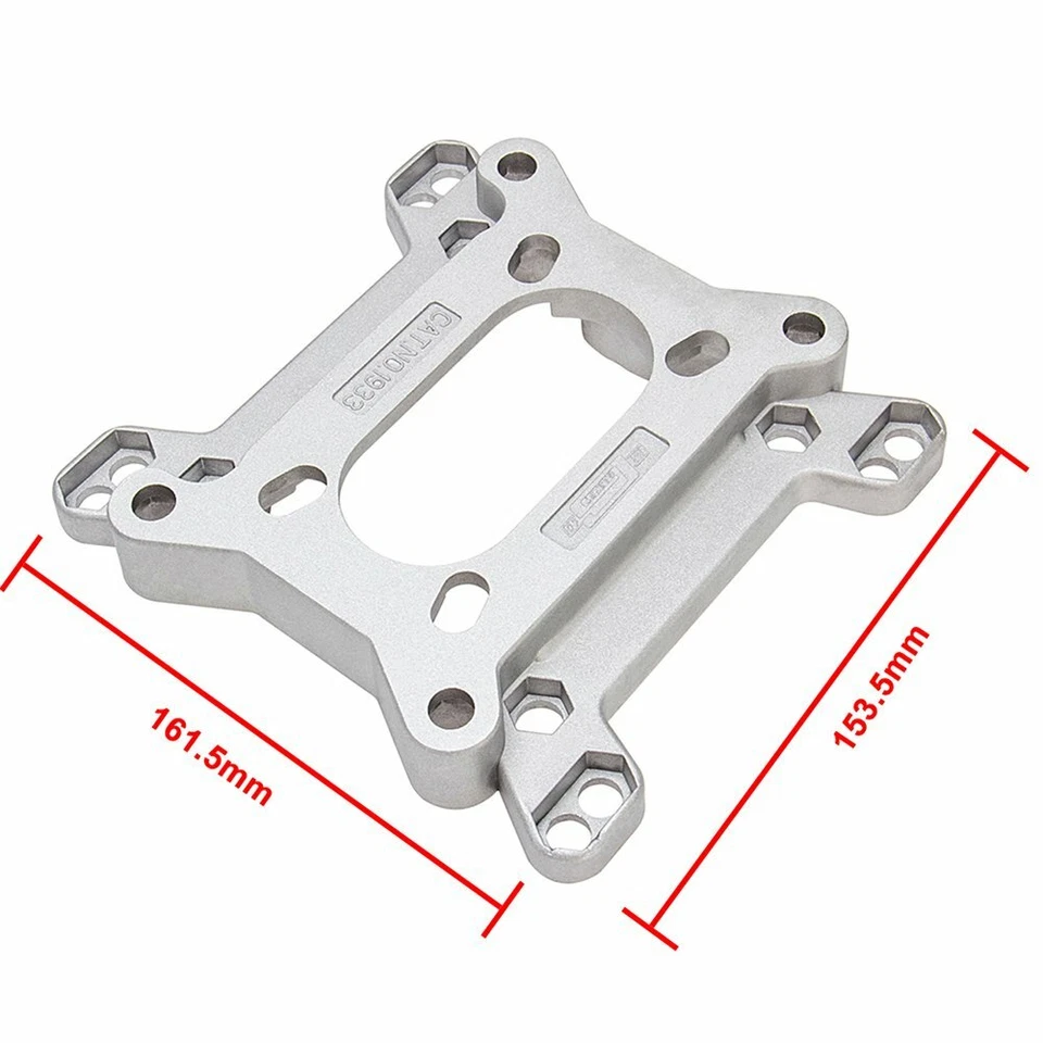 Adaptador de carburador de carburador 2bbl-4bbl Kit 4 pernos 2 barriles a 4 barriles de aluminio NUEVO Foto 2 de 4