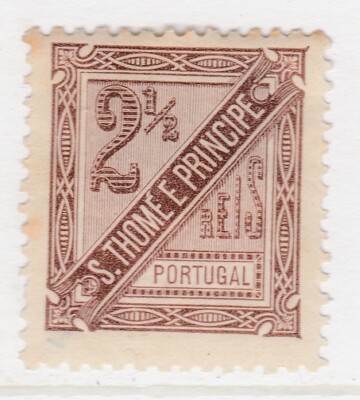 Sao Tome and Principe 1893-95 2 1/2r Perf. 11 3/4x12 MH* Stempel A21P3F4210