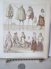 Vintage Print,FRANCE STILT WALKERS,Chromo,Costumes Historiques
