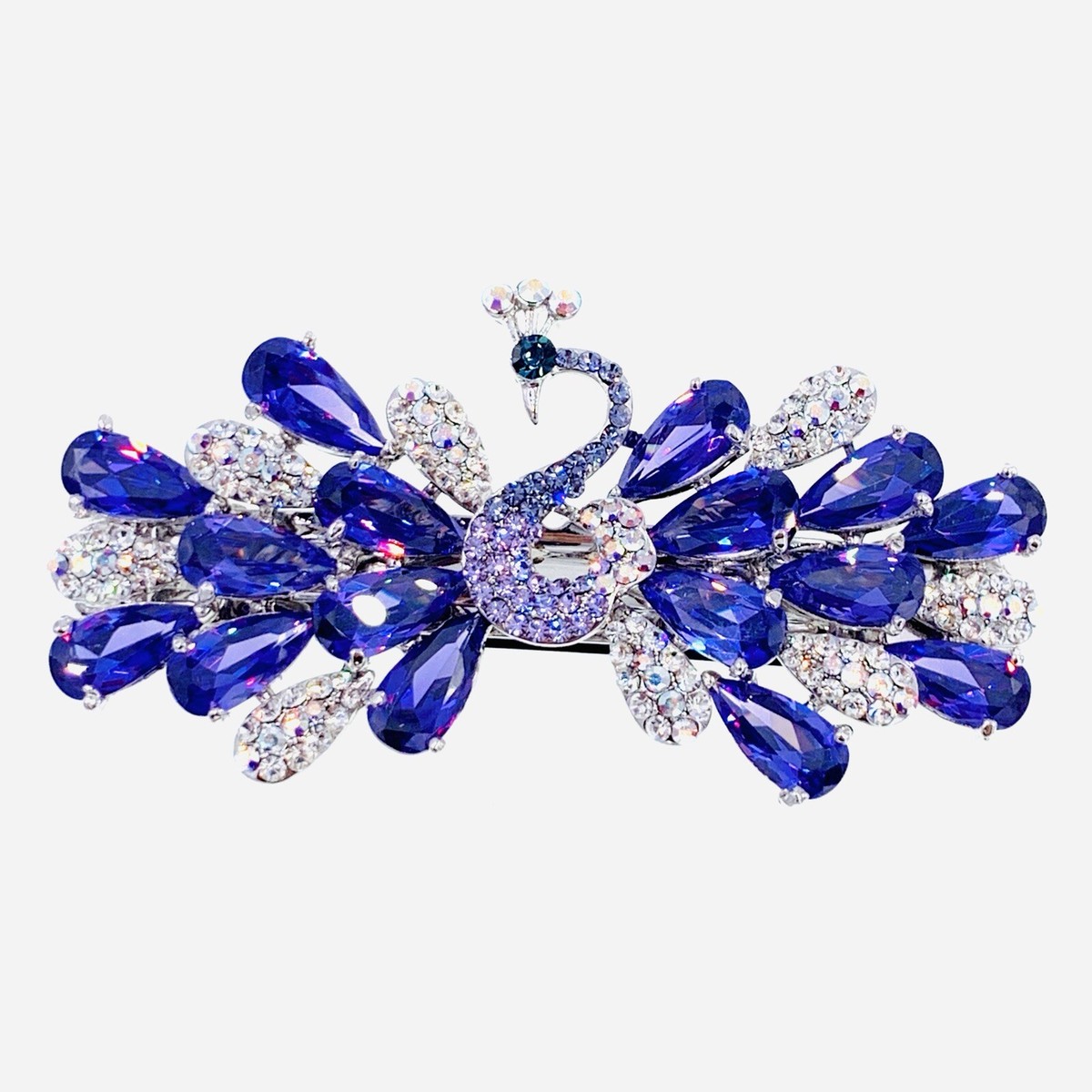 Peacock Colorful Jeweled Hair Clip. Shop 1920s Headpieces - Vintage Peacock Hair Clip | BABEYOND main image 2