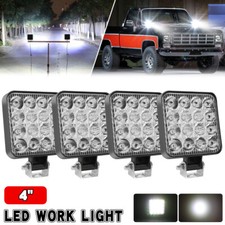 4Pcs 4"Inch Square LED Work Light Pods Flood Light For Truck Offroad Tractor SUV
