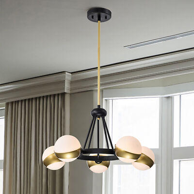Melite 23 Inch Wagon Wheel Chandelier Matte Black and Satin Gold Finish 5-Light