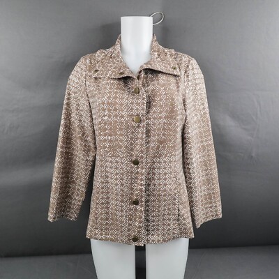 Weekends by Chicos Women Blazer 0 Small Snap Office Preppy Retro Academia