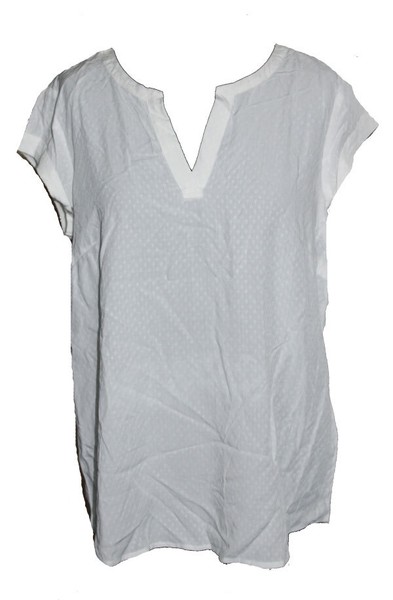 Damen Blusenshirt Tom Tailor Bluse Cut Dobby Blouse Shirt Weiss Gr. 38 Neu-image