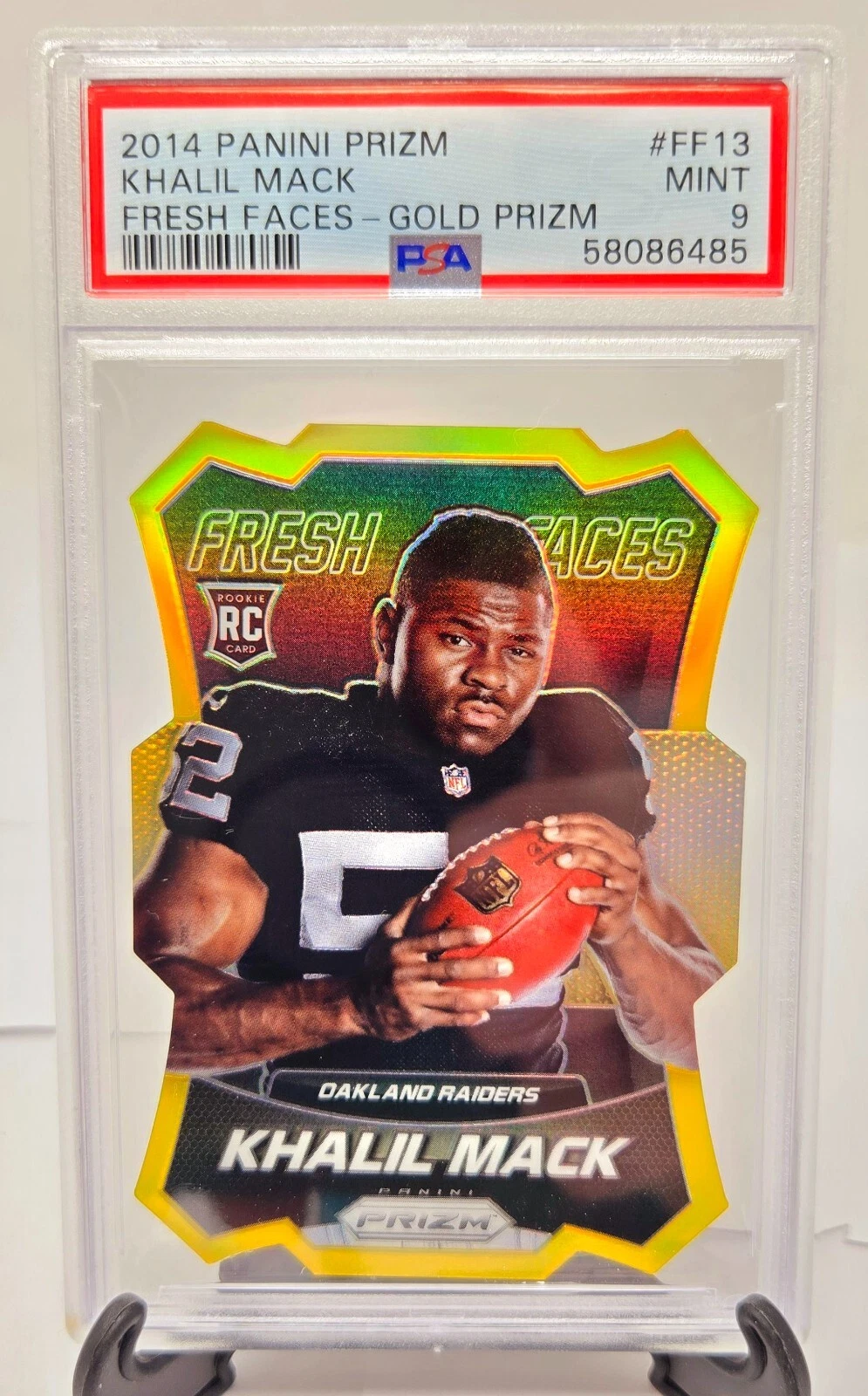 Khalil Mack Panini Prizm Fresh Faces #FF13 Gold Prizm