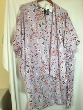 New Time and Tru Women Kimono Cardigan Floral Print one size