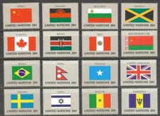 U.N. 1983 MNH Flag Singles
