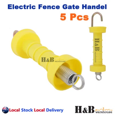 5 Pcs Electric Fence Gate Handle Insulated Spring Handles Yellow