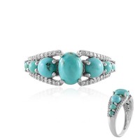 Cavill TüRkis Ring 2,2Ct Cabochon 925 Sterlingsilber Damen Elegant Blau
