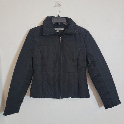 Kenneth Cole Reaction Black Puffer Down Feather Jacket Zip G-III Quilt Small VTG