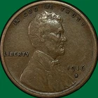 1916-S Lincoln Wheat Cent Extremely Fine XF Coin #36828