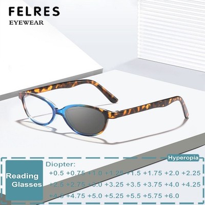 Women Photochromic Small Frames Oval Reading Glasses Retro Presbyopic Sunglasses