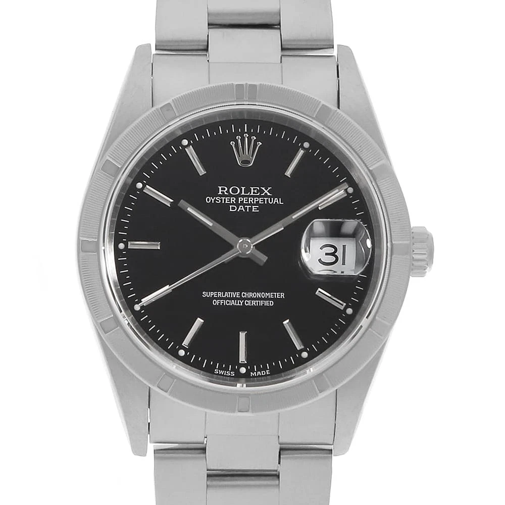 Rolex — ROLEX Oyster Perpetual Date 15210 black bar K Number second hand mens