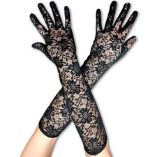 Women  s Elbow Length Stretch Lace Gloves   Elegant Lace Gloves for Special