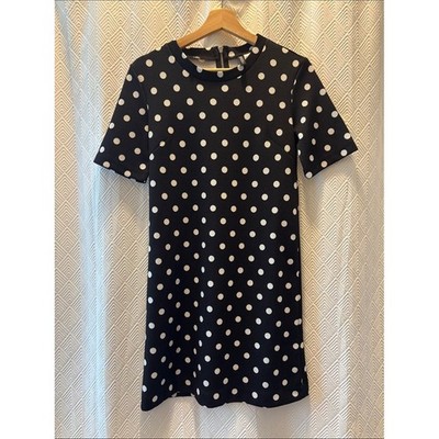 DIVIDED H&M Black and White Polka Dot Zip-Back Dress size 10