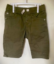 GAP DENIM Boys Drawstring Pull-on Stretch Shorts Size XS - Olive Green