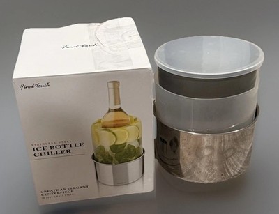 Final Touch Wine Bottle Stainless Steel Ice Mold Chiller Serve Ware New Open Box