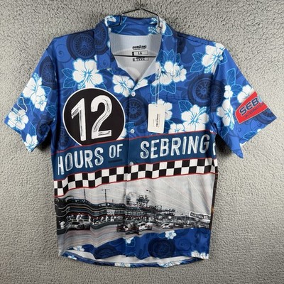 Sebring International Raceway Hawaiian Shirt Mens Large GT Racing AOP aloha