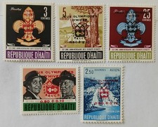 HAITI Caribbean 1964 MH Olympics Overprint Mi 766-70 Scott B31-4, CB49 XF 5075-3
