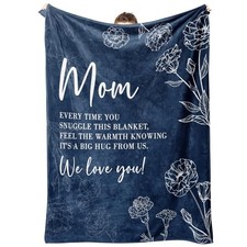 Gifts for Mom, Mom Birthday Gifts Blanket, Moms Gift for Women 60" x 50" Blue