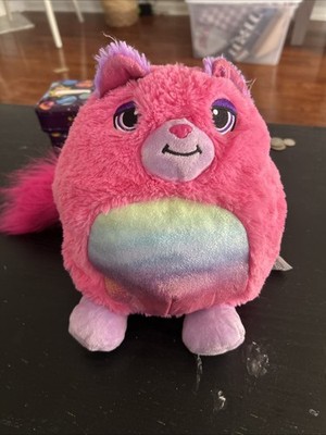 Misfittens Get Meowt! Pink Purple Sparkly Belly  Round Cat Plush Toy 10'' CUTE
