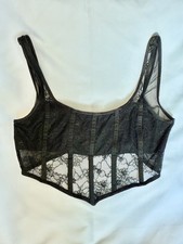 Garage Bustier Lace Mesh Boning Corset Tank Top Size M