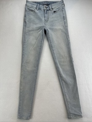 American Eagle Jeans High Rise Jeggings  Light Wash Blue Waist 25  Size 0