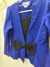 Vintage John’s Girl Petites blue Blazer Size 6 Career Office Casual 80s fashion