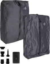 2 Pack Vacuum Bags for Travel with Air Pump, TPU Reusable Vacuum Compression Bag