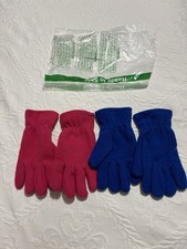 Boys Fleece Gloves Set of 4 Pink and Blue Solid Winter Warm Fleece Material Kids