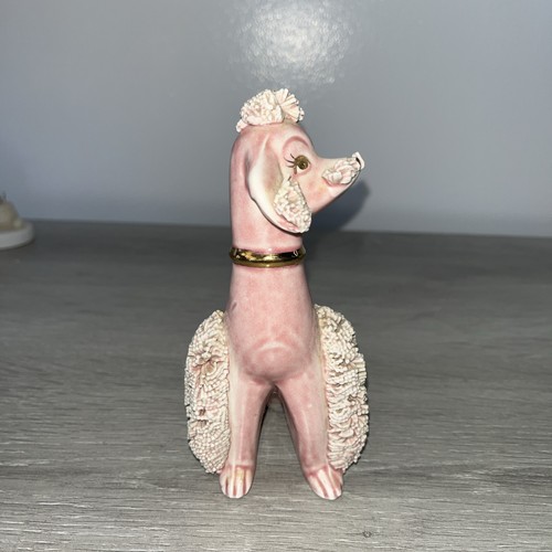 Pink Spaghetti Poodle Figurine Pacific Imports Japan 1950s MCM Kitsch HAC6 - Picture 2 of 6