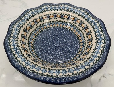 Vintage Ceramika Artystyczna Bolesławiec Starzyk Unikat Ceramic Serving Bowl 955