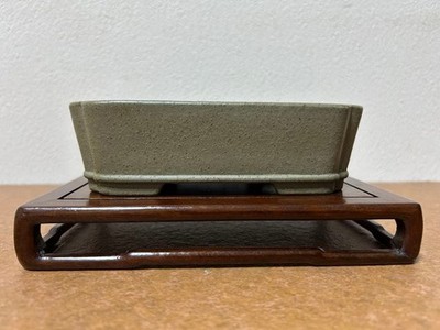 Japanese Bonsai pot TOKONAME NEZU Unglazed Rectangular Small W14.8cm HEKISUI