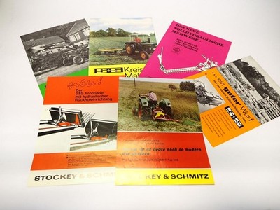 6x Original Prospekt Stockey & Schmitz Anbaugeräte an z.B. John Deere Schlepper