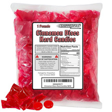 Cinnamon Discs Hard Candies - 1 Pound Bag of Individually Wrapped Red Cinnamon