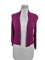 Monsoon Women's Cardigan Size 12 Pink Open Front 3/4 Sleeve Pleated New