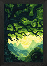 Enchanted Forest Framed Wall Art Poster Canvas Print Picture