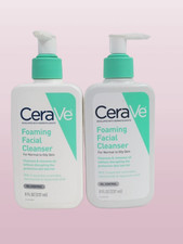 CERAVE FOAMING FACIAL CLEANSER FOR NORMAL TO OILY SKIN 8 OZ LOT OF 2