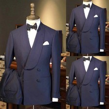 Double Breasted Formal Men Suits Slim Fit For Wedding Tuxedos Groom Prom Party