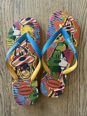 Havaianas Mens Disney Flip Flops Goofy Size USA 9/10 EUR 43/44 BRAZIL 41-42 NWOT
