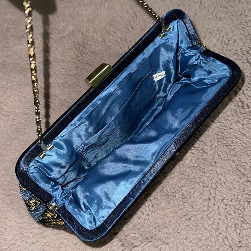 Navy & Gold Stylish Clutch - Picture 4 of 7