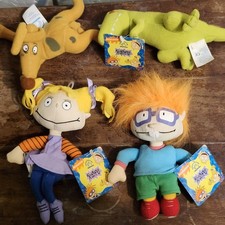 Vintage 7" Rugrats Plush Lot Of 4 Applause 1997 Spike Chucky Reptar Angelica