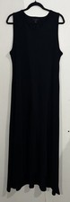 NWT J CREW Sz L Tall Maxi Dress Black Cotton Sleeveless Minimalist
