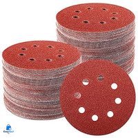 Schleifpapier Set 100 StüCk 125Mm Klett Exzenterschleifer 60-320 KöRnung Rot