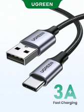 UGREEN USB-A to USB-C Cable 3M 3A Fast Charging Type-C Charger Cord US288 Gray