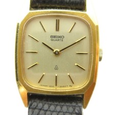 SEIKO 1400-6170 14K Watch Quartz Square Leather Belt GColor GGY11 /MQ Ladies