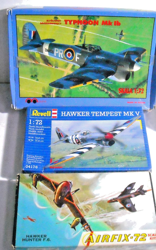 3 NIB 1/72 Hawker fighters Maquette Typhoon Mk 1b Revell Tempest Mk V Airfix F.6