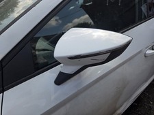 SEAT LEON MK3 2013 - 2020 N/S Passenger Electric Door Wing Mirror In White LS9R