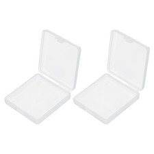 2Pcs 4 x AA/AAA Battery Organizer Clear Storage Case Holder, 5.6x6.2x1.8cm